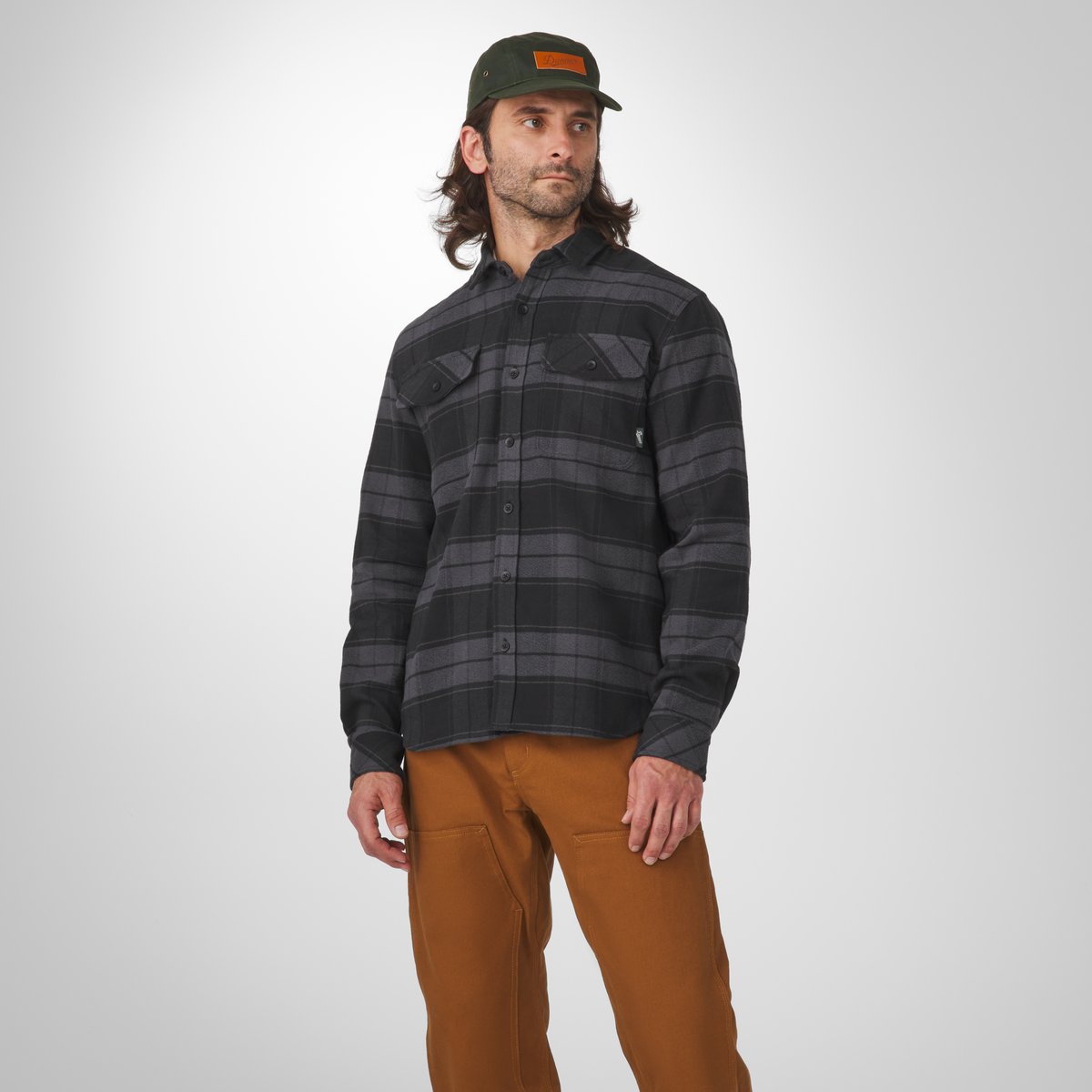 Cedar Mill Cotton Flannel Shirt  Black Plaid | Danner