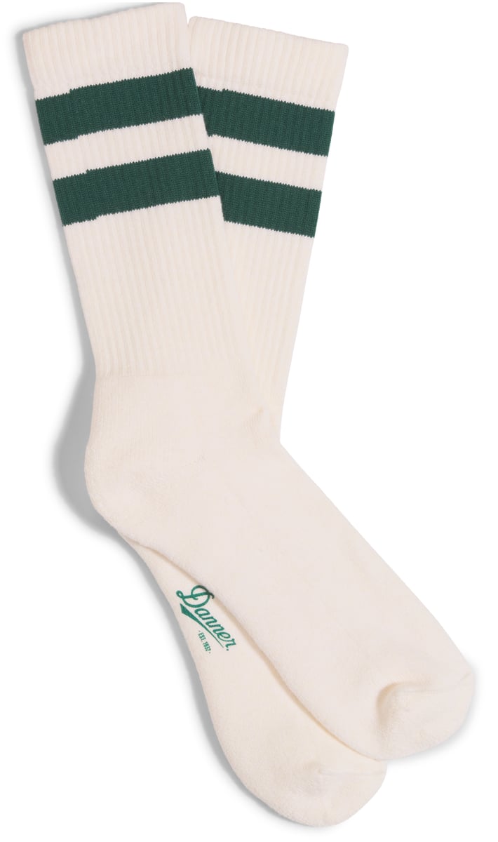 Cotton Socks Midweight Crew - Natural/Green | Danner Discount