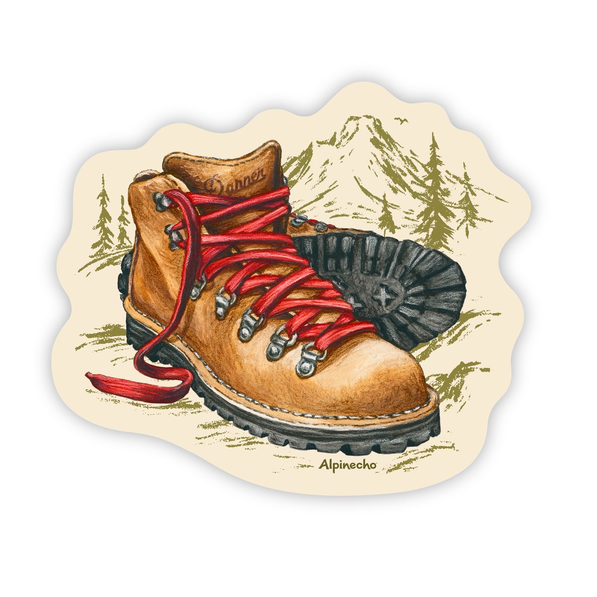 Alpinecho x Danner Sticker 2.7" x 3" Mountain Light | Danner For Sale